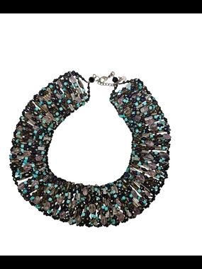 Vintage Nakamol Jeweled Bib Collar Statement Necklace